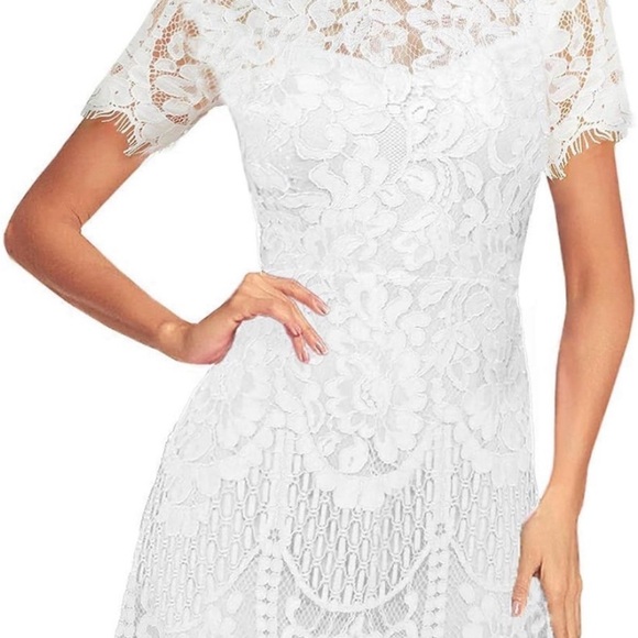 NWT MSLG Women's Elegant floral lace dress SZ Small - Picture 4 of 12